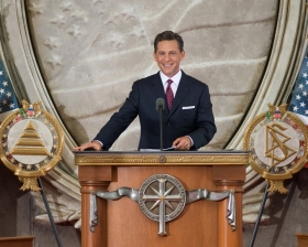 Mr. David Miscavige, Chairman of the Board and ecclesiastical leader of the Scientology religion, officiated at the dedication this day, inaugurating a new Church in the nation’s capital.